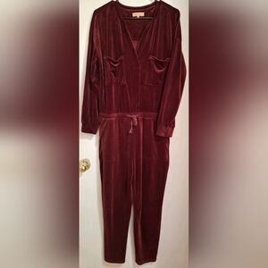 Lou & Grey Velvet Maroon Jumpsuit